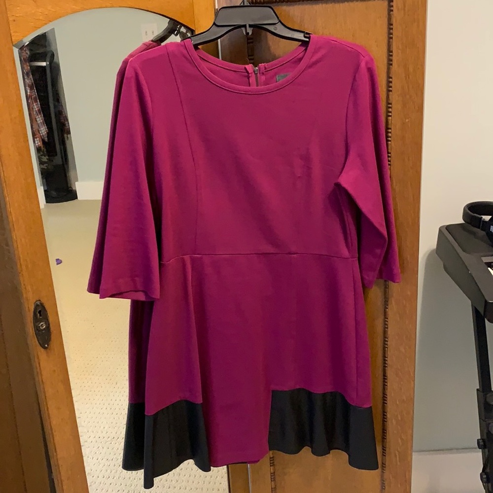 Sunday in Brooklyn Dress w/ leather detail Size L